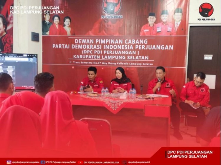 DPC PDI Perjuangan Lampung Selatan Gelar RAKOR Konsolidasi Organisasi dan Evaluasi Dengan Koordinator Wilayah Lampung Selatan