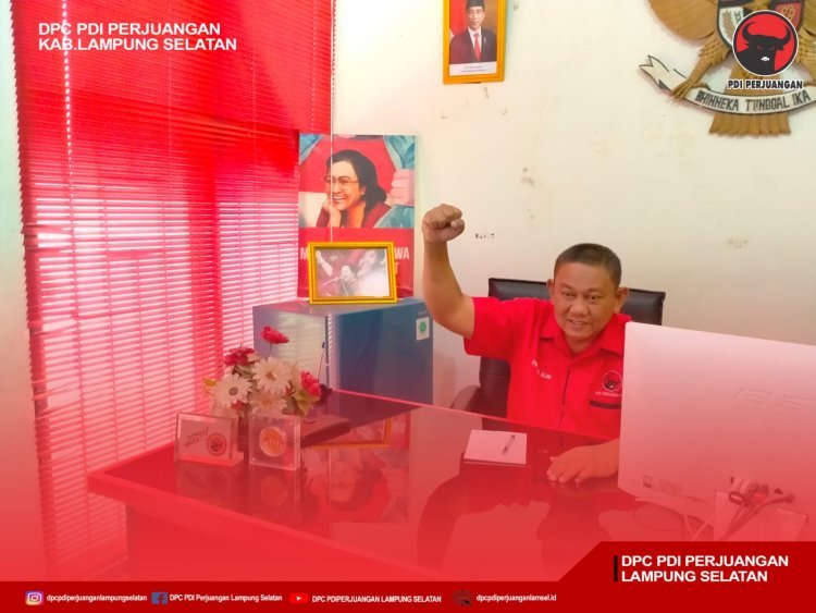 Sekretaris DPC PDI Perjuangan Lampung Selatan Menghadiri Rapat Konsolidasi Secara Daring